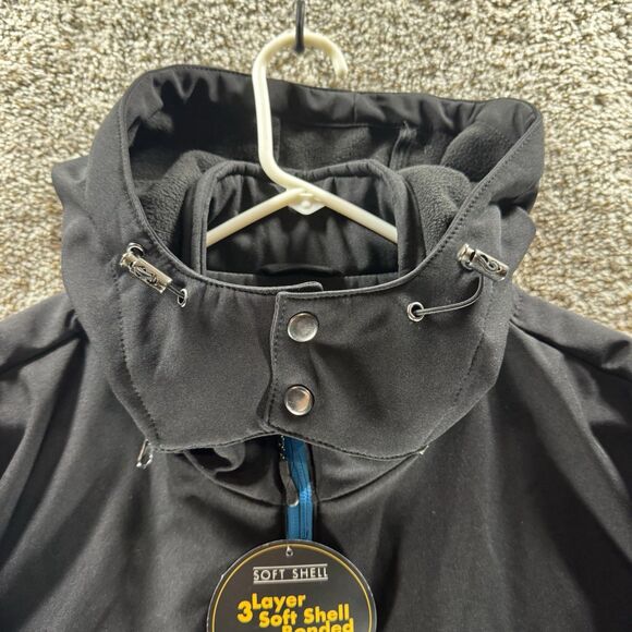 Carolina Panthers 3 Layer Soft Shell Jacket Mens Extra Large Black Full Zip New - Picture 3 of 14